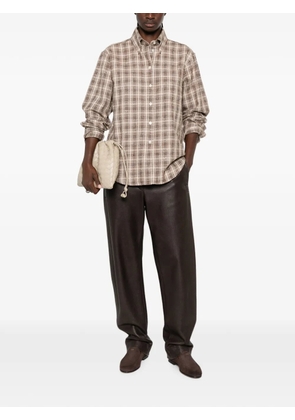 Róhe check-pattern shirt - Brown