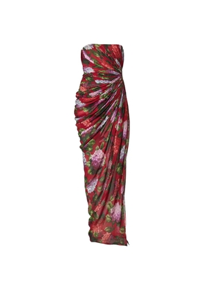 Carolina Herrera strapless draped maxi dress - Red