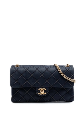CHANEL Pre-Owned 2014 Jumbo Quilted Calfskin Triple Stitched Flap crossbody bag - Blue
