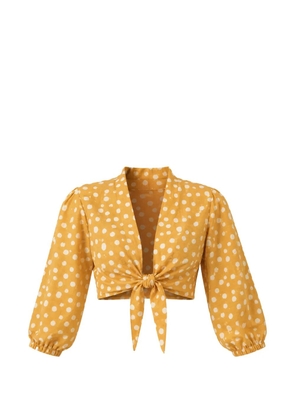 Adriana Degreas polka-dot tie-fastening blouse - Yellow