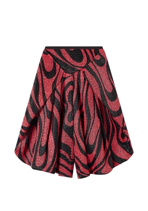 PUCCI Marmo-print raffia wide pants - Red