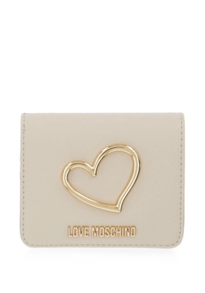 Love Moschino heart-plaque logo-lettering wallet - Neutrals