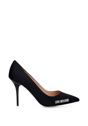 Love Moschino logo-print pointed-toe pumps - Black
