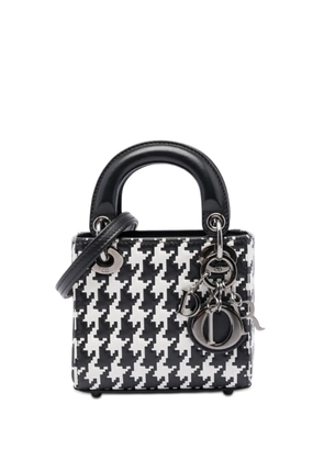 Christian Dior Pre-Owned 2022 Micro Calfskin Houndstooth Embossed Macro Lady Dior satchel - Black