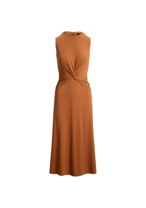 Lauren Ralph Lauren twist-front A-line midi dress - Orange
