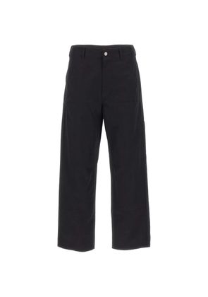 MM6 Maison Margiela logo-embroidered straight-leg trousers - Black