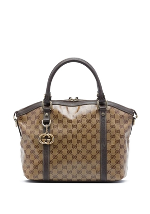 Gucci Pre-Owned 2016-2026 Medium GG Crystal Charm Dome satchel - Neutrals