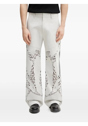 HELIOT EMIL Roan laser-cut trousers - Grey