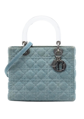 Christian Dior Pre-Owned 1999 Medium Denim Cannage Acrylic Handles Lady Dior satchel - Blue