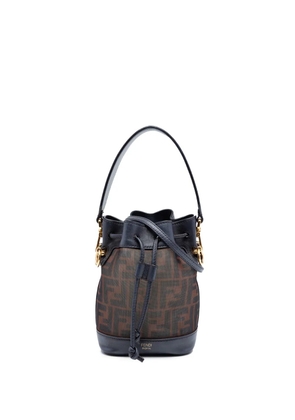 Fendi Pre-Owned 2010-2026 Mini Zucca Mesh Mon Tresor Bucket Bag satchel - Brown