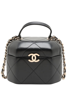 CHANEL Pre-Owned 2021-2026 CC Quilted Lambskin Hexagon Top Handle Vanity Case satchel - Black