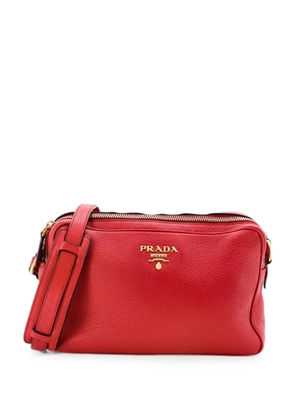 Prada Pre-Owned Double Zip Camera Bag Vitello Phenix Medium crossbody bag - Red