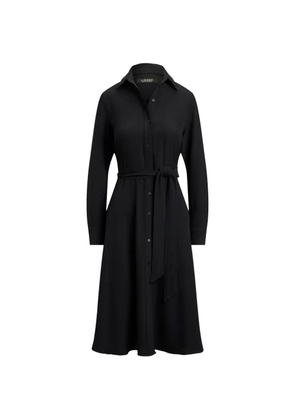 Lauren Ralph Lauren double-faced georgette belted midi shirt dress - Black