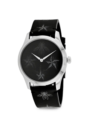Gucci G-Timeless bee-motif 38mm watch - Black