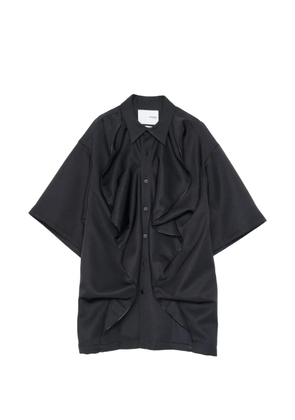Yoshiokubo ruffled short-sleeve shirt - Black
