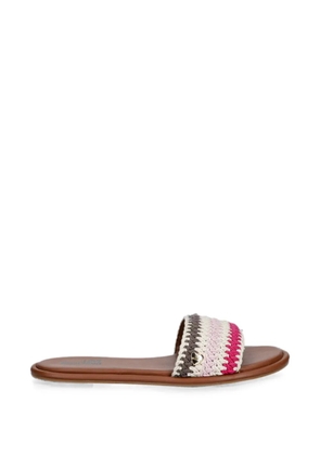 Love Moschino crochet-knit logo-plaque sandals - Neutrals