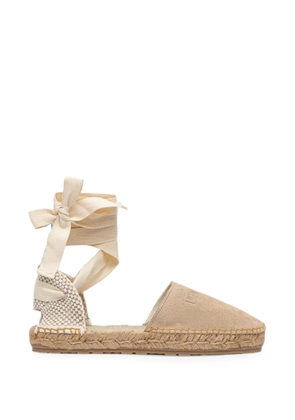 Love Moschino logo-debossed lace-up espadrilles - Neutrals