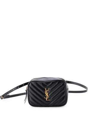 Saint Laurent Pre-Owned Lou Matelasse Chevron Leather belt bag - Black
