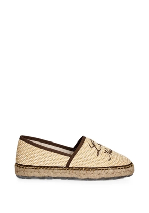 Love Moschino logo-embroidered woven espadrilles - Neutrals