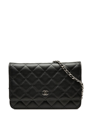 CHANEL Pre-Owned 2019 CC Quilted Lambskin Wallet On Chain crossbody bag - Black