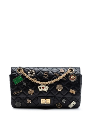 CHANEL Pre-Owned 2016-2017 Quilted Aged Calfskin Reissue 2.55 Lucky Charms Double Flap 225 shoulder bag - Black