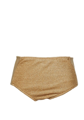 Muller Of Yoshiokubo Raffia high-waist bikini bottoms - Neutrals