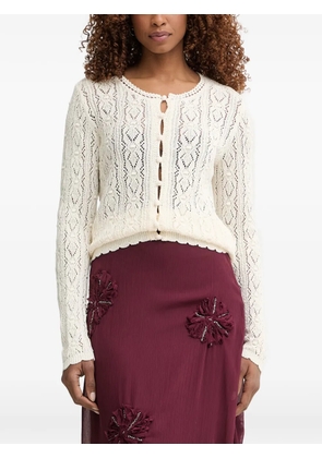 Pedro Del Hierro pointelle-knit bobble-detail cardigan - White