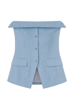 Nanushka Maleah strapless linen blouse - Blue