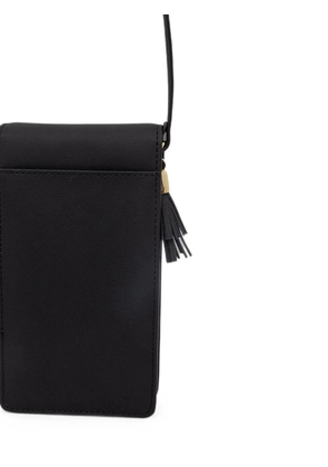 Love Moschino logo-plaque tassel phone bag - Black