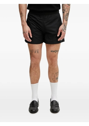 HELIOT EMIL logo-plaque elasticated-waist shorts - Black
