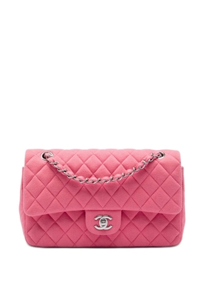 CHANEL Pre-Owned 2014 Medium Classic Jersey Double Flap shoulder bag - Pink