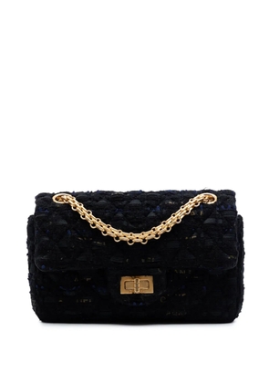 CHANEL Pre-Owned 2020 Quilted Tweed Reissue 2.55 Single Flap 224 shoulder bag - Black