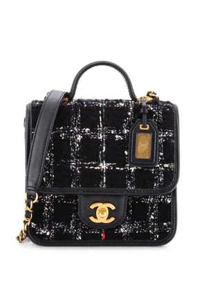 CHANEL Pre-Owned School Memory Top Handle Flap Bag Quilted Tweed Mini shoulder bag - Black