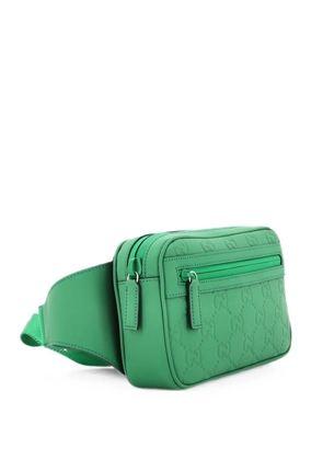 Gucci Pre-Owned Front Zip GG Rubber Effect Leather belt bag - Green