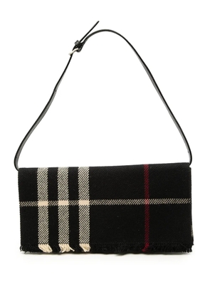 Burberry Pre-Owned 2000-2017 Exploded Check Wool Fringe shoulder bag - Black