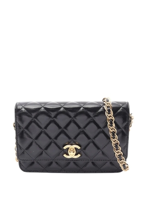 CHANEL Pre-Owned 2021-2026 CC Quilted Lambskin Single Flap crossbody bag - Black