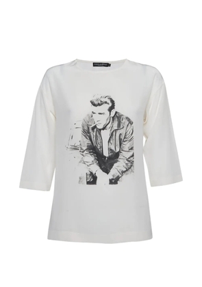 Dolce & Gabbana Pre-Owned x james dean portrait-print silk top - Neutrals