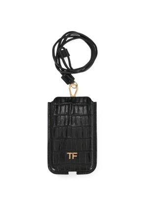 TOM FORD crocodile-effect phone case - Black