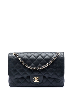 CHANEL Pre-Owned 2013-2014 Jumbo Classic Caviar Double Flap shoulder bag - Black