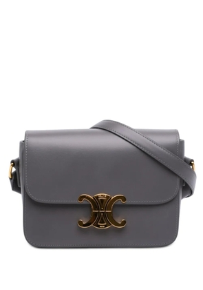 Celine Pre-Owned 2024 Teen Shiny Calfskin Triomphe crossbody bag - Grey