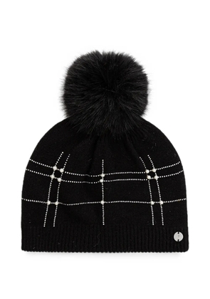 Joseph Ribkoff pompom detail beaded beanie hat - Black