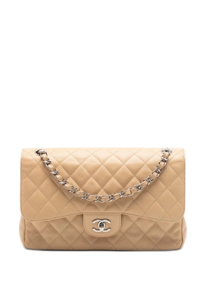 CHANEL Pre-Owned 2012 Jumbo Classic Caviar Double Flap shoulder bag - Neutrals