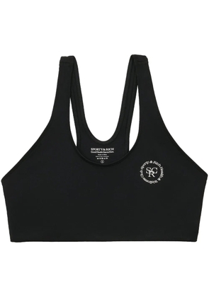 Sporty & Rich logo-print sports bra - Black