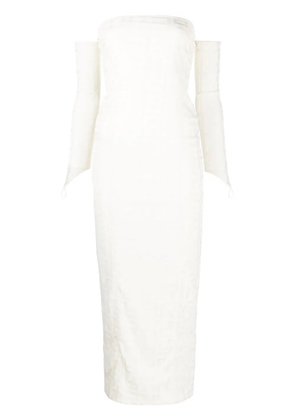 ROTATE BIRGER CHRISTENSEN monogram-jacquard maxi dress - Neutrals