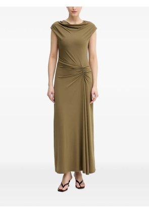 Pedro Del Hierro draped-neck gathered-waist maxi dress - Green