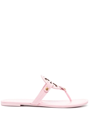 Tory Burch cut-out leather flip flops - Pink