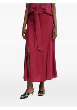 Pedro Del Hierro belted side-slit maxi skirt - Red