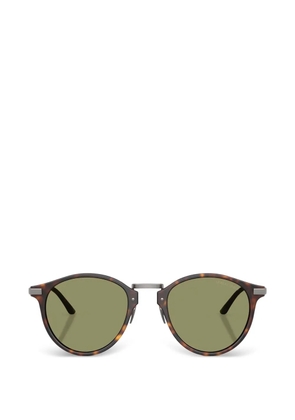 Giorgio Armani round-frame tortoiseshell sunglasses - Brown