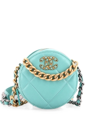 CHANEL Pre-Owned 19 Round with Chain Quilted Leather clutch bag - Green