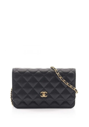 CHANEL Pre-Owned 2021-2026 CC Quilted Caviar Wallet on Chain crossbody bag - Black